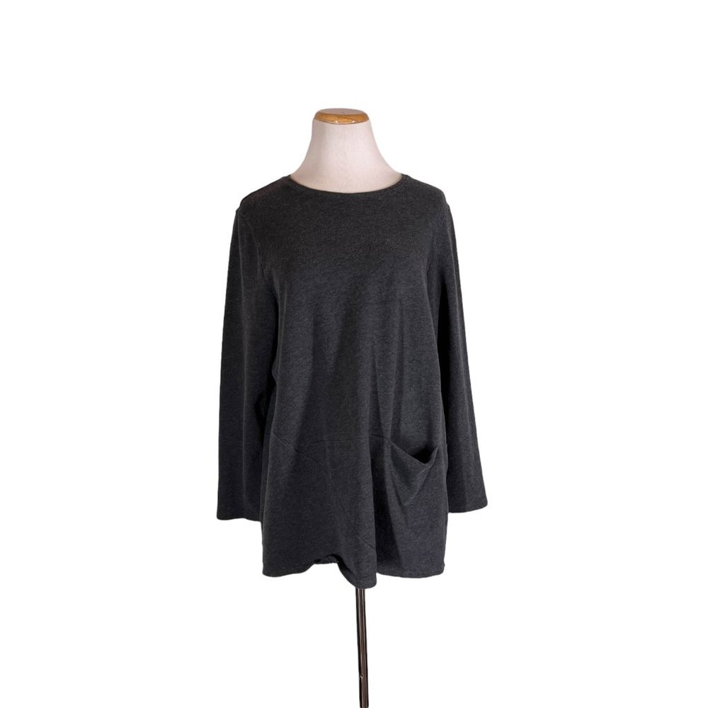 J. Jill Charcoal Gray Long Sleeve Tunic with Pocket